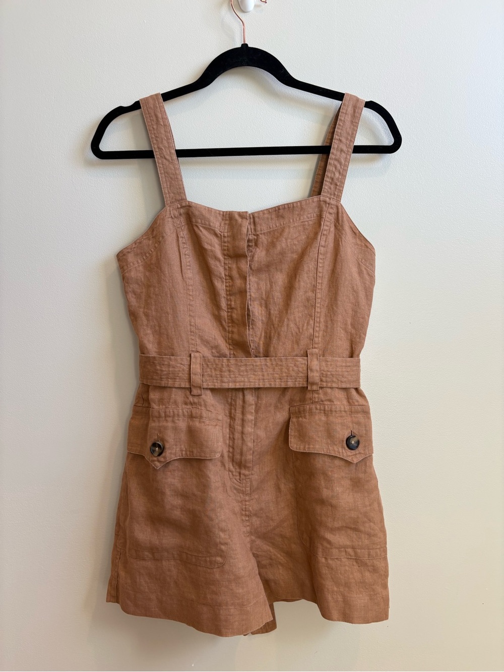 A.L.C. Rust-Tan Linen Romper